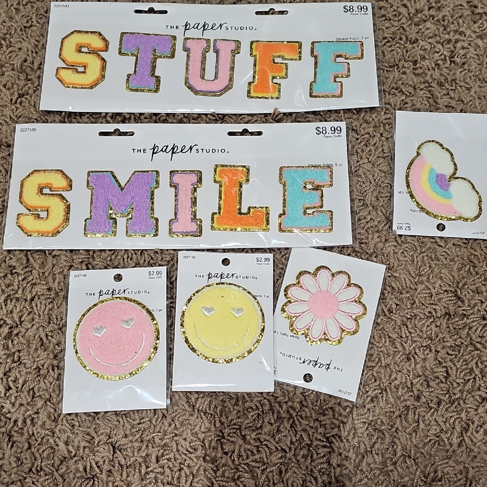 The Paper Studio Colorful Embroidered Patches Set